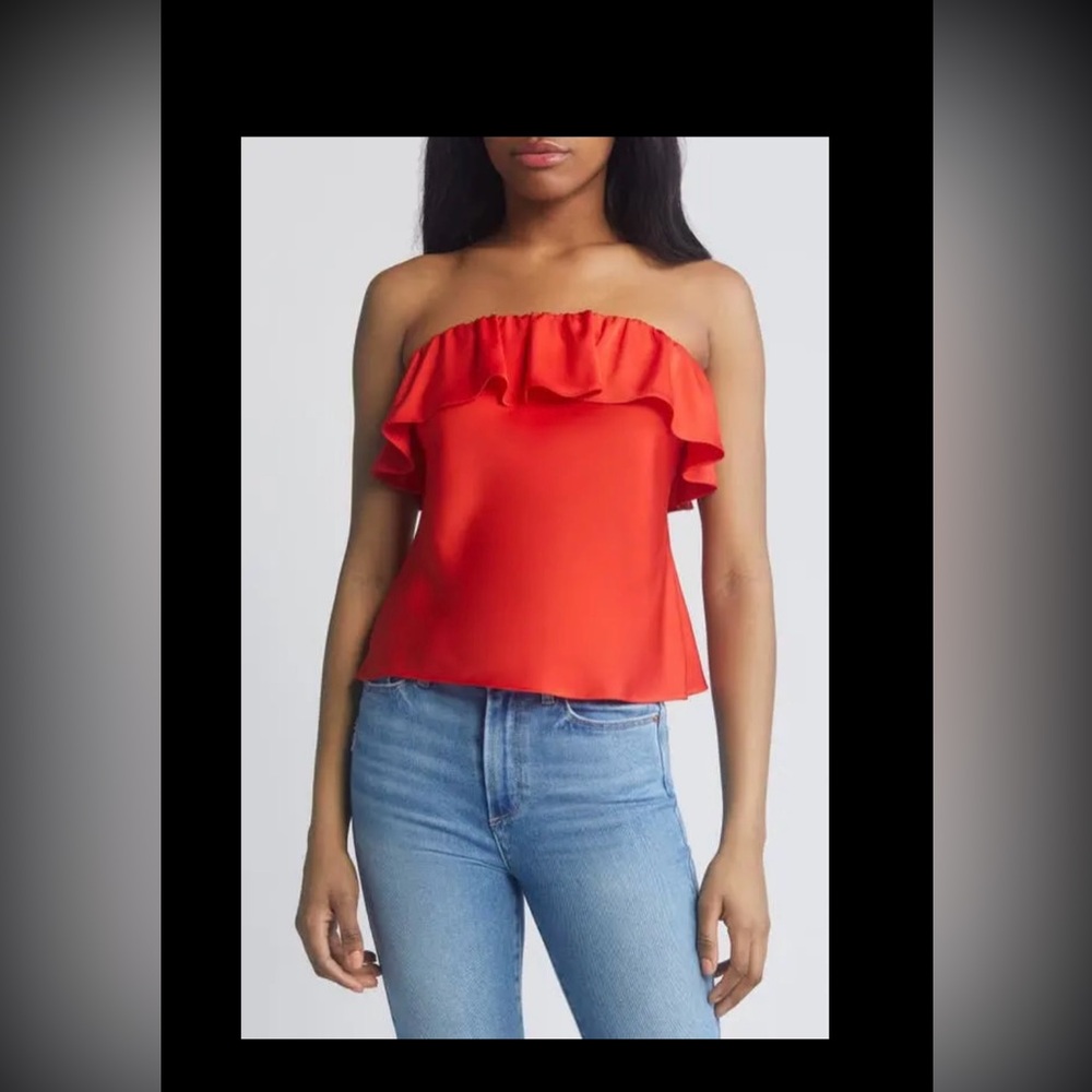 Wayf all yours ruffle strapless top